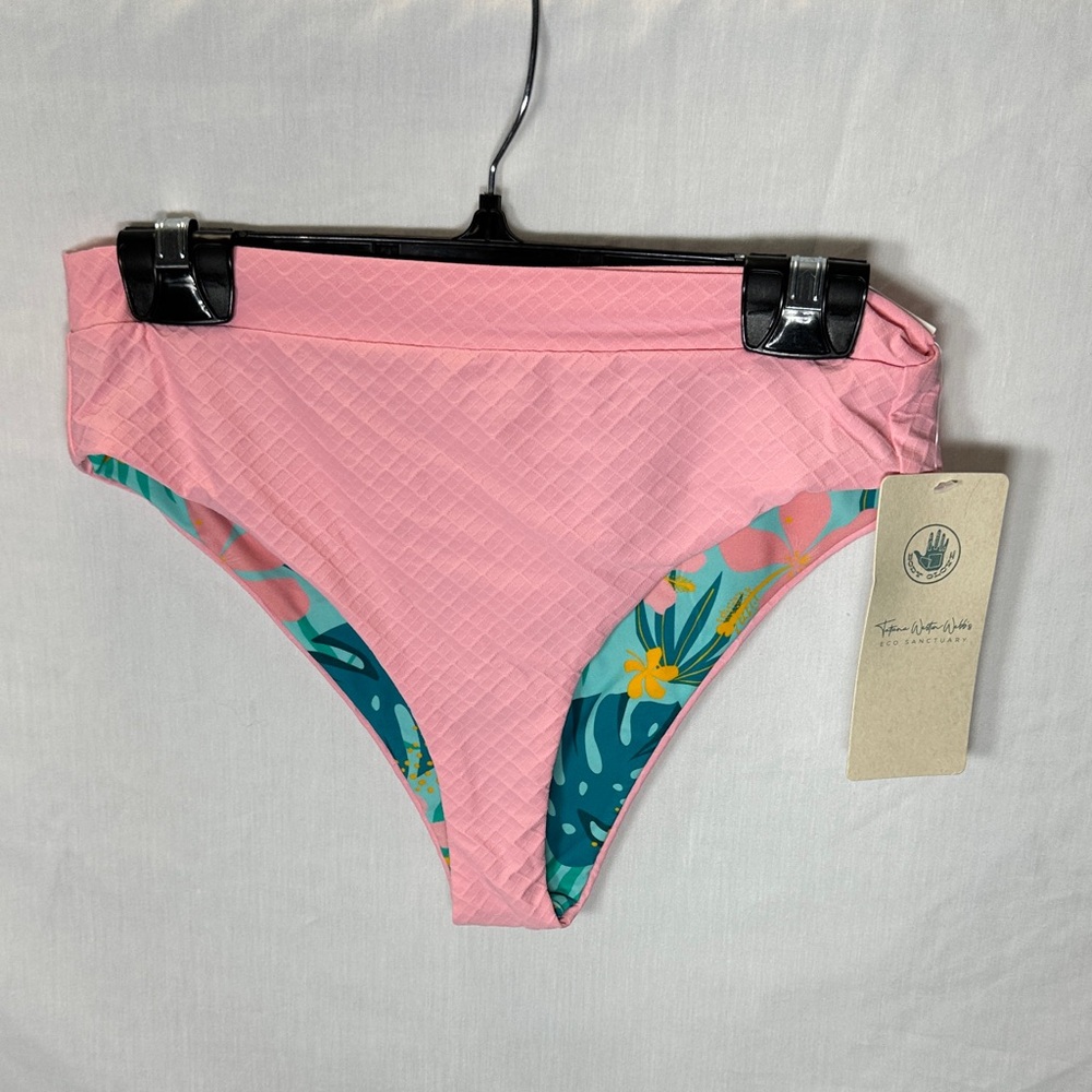 Pink Floral Women's Swim Reversible Bottom